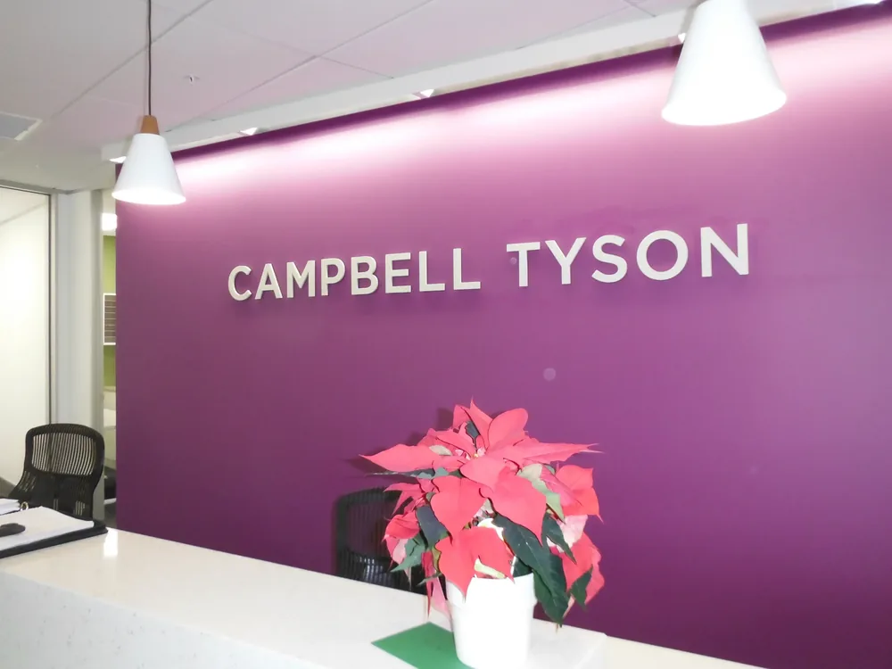 Campbell Tyson Sign02 – Graphics & Signage project by Design Tints, Auckland